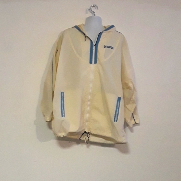 c-RARE VTG. NIKE OFF WHITE WITH BLUE ACCENT SZ.XXL‎ WINDBREAKER JACKET
